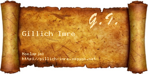 Gillich Imre névjegykártya